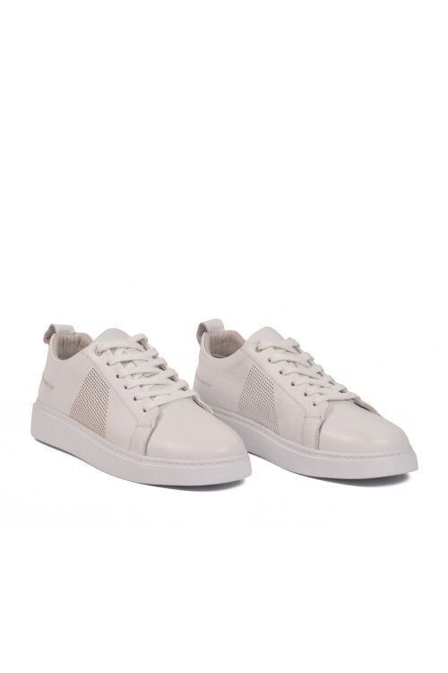 Beyaz Hakiki Deri Erkek Casual Ayakkabı 061316L M