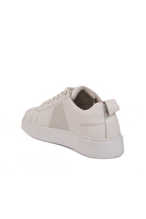 Beyaz Hakiki Deri Erkek Casual Ayakkabı 061316L M