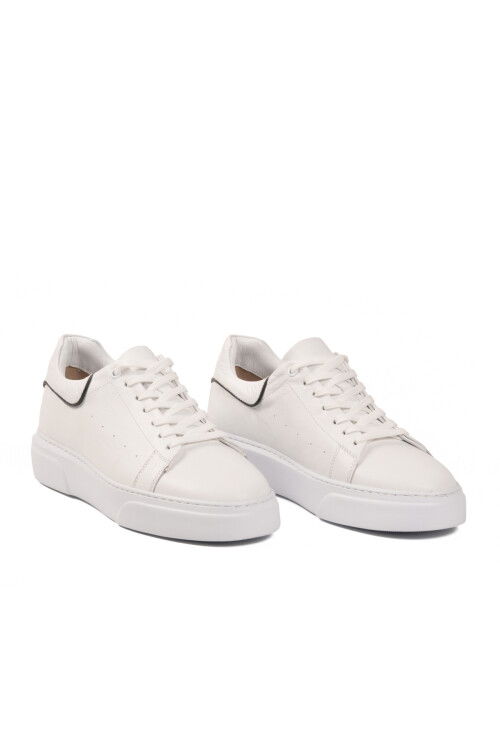 Beyaz Hakiki Deri Erkek Casual Ayakkabı 751025 M