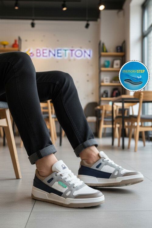 White Polyurethane Mens Sneakers Benetton BNI-11135 M