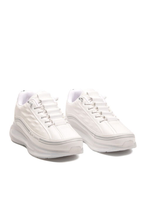 Beyaz Memory Foam Lastik Bağcıklı Erkek Sneaker 2250-1 M