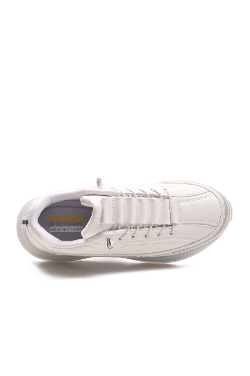 Beyaz Memory Foam Lastik Bağcıklı Erkek Sneaker 2250-1 M