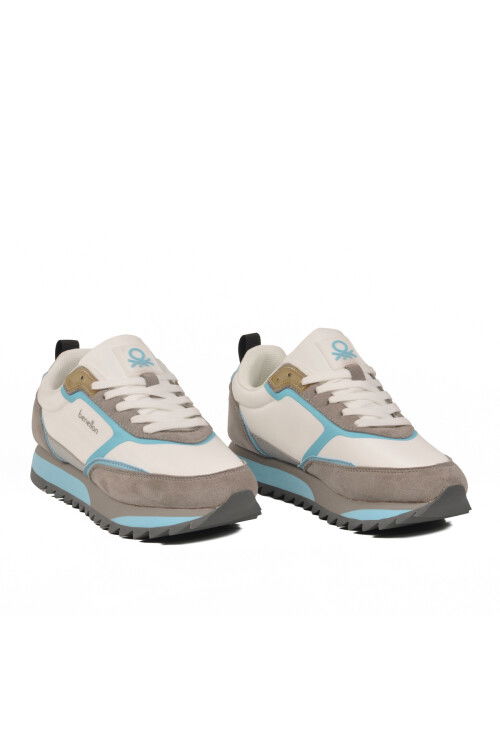 Beyaz Bağcıklı Memory Foam Unisex Spor Ayakkabı BNI-11133 G