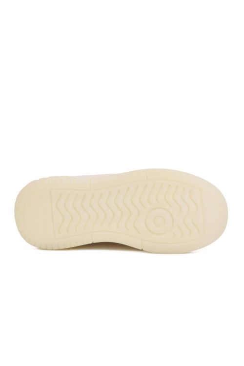 Beyaz Bağcıklı Cilt Memory Foam Kadın Spor Ayakkabı BNI-12046 G