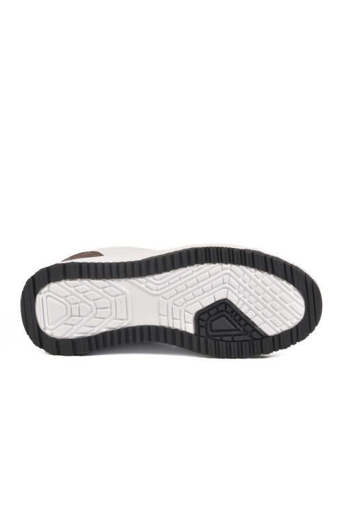 Beyaz Bağcıklı Cilt Memory Foam Unisex Spor Ayakkabı BNI-12091 G