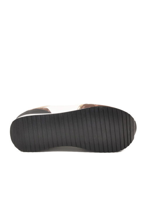 Beyaz Bağcıklı Cilt Memory Foam Kadın Spor Ayakkabı BNI-12096 G