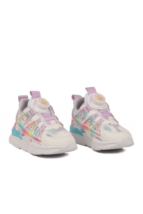 Beyaz Misina Bağcıklı KızÇocuk Spor Ayakkabı BNI-10256 P