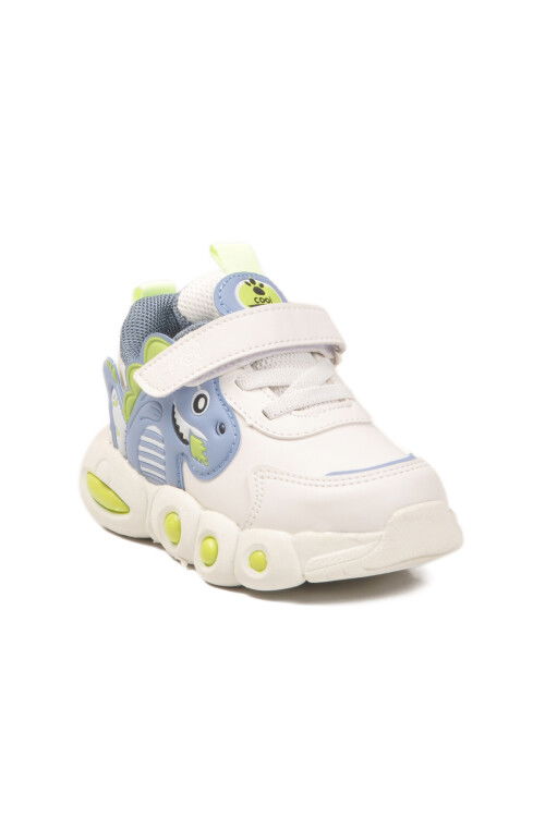 Beyaz Cırtlı Hafif Erkek Bebek Spor Ayakkabı Dinito B