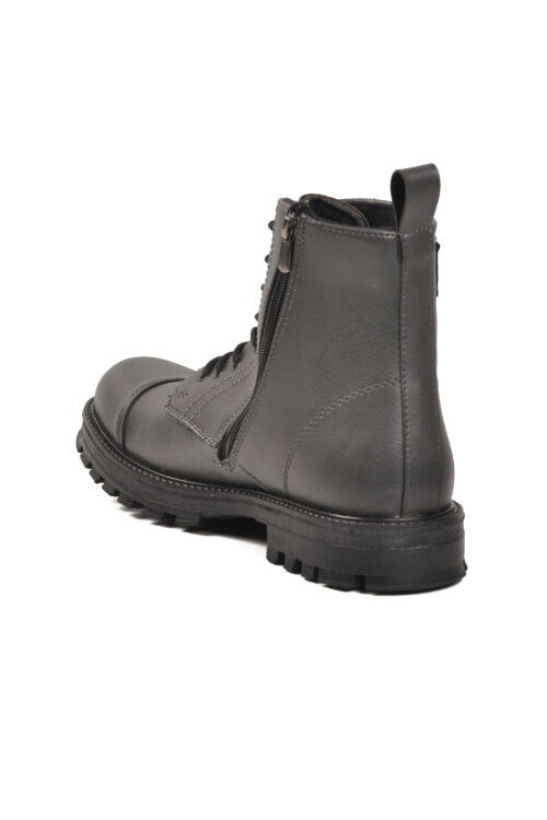 Füme Polarlı Fermuarlı Bağcıklı Kaymaz Erkek Bot 856 M