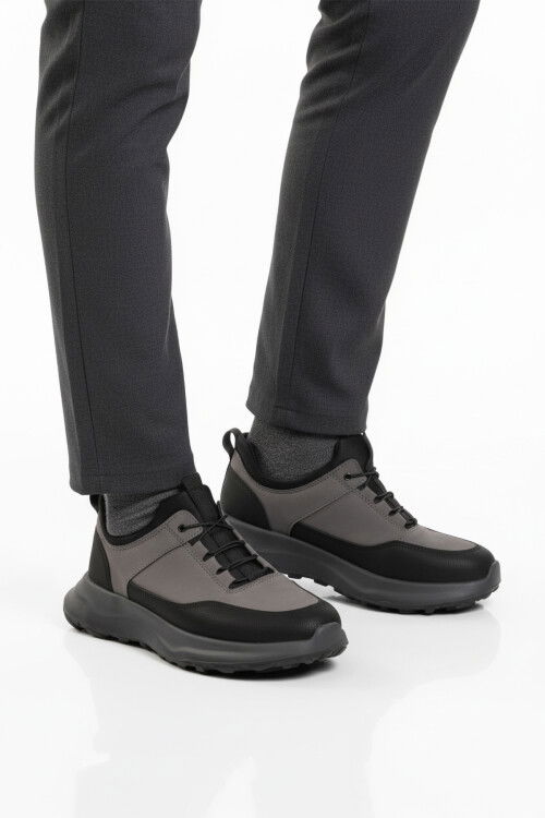 Füme Elastik Bağcıklı Hafif Cilt Erkek Casual Ayakkabı 460 M