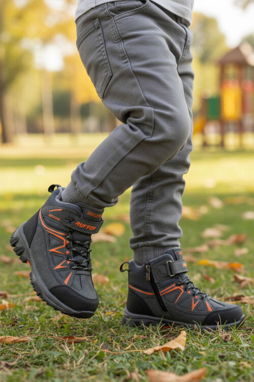 Füme Turuncu Polarlı Kaymaz Erkek Çocuk Outdoor Bot 2301 F