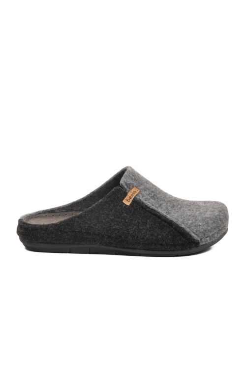 Gri Siyah Anatomik Keçe Erkek Ev Terlik K-63.007 M