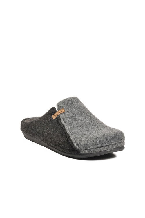 Gri Siyah Anatomik Keçe Erkek Ev Terlik K-63.007 M