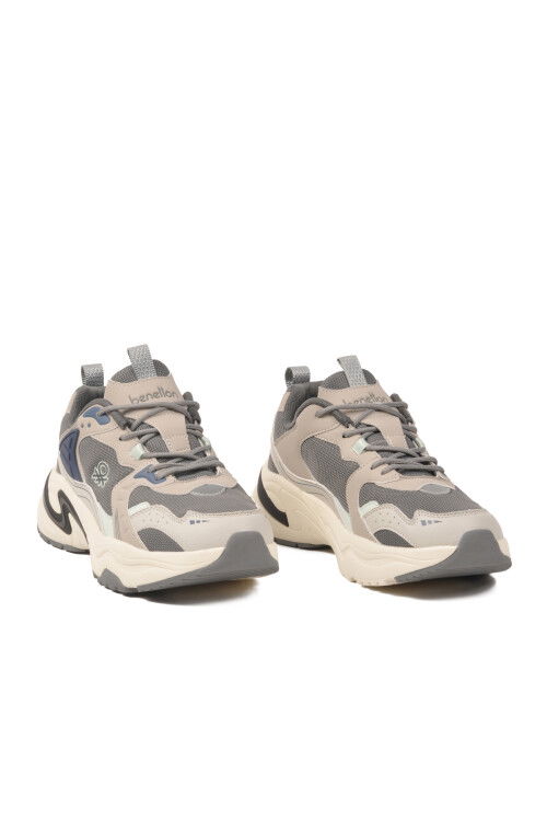 Gri Bağcıklı Memory Foam Unisex Spor Ayakkabı BNI-12089 M