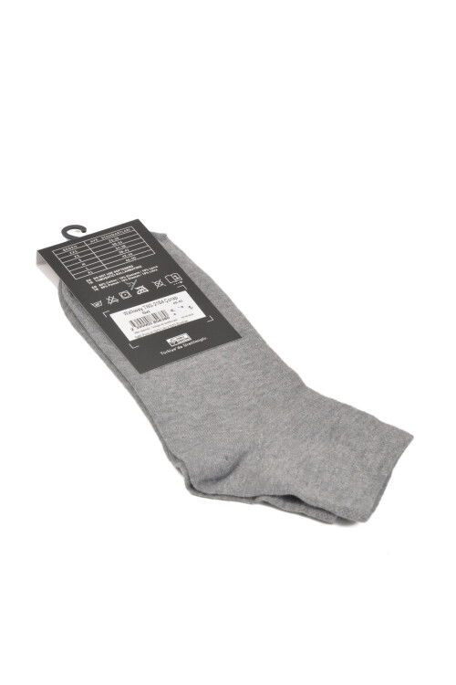 Gri Pamuklu Dikişli Erkek Patik Çorap PTK-2184