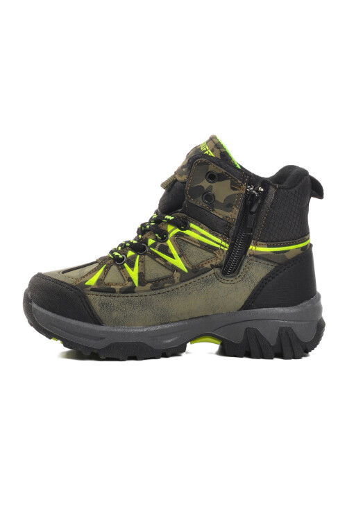 Khaki Camouflage Polar Non-Slip Sole Childrens Outdoor Boots 2301 P