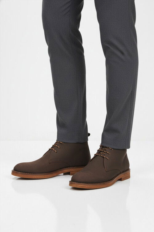 Kahve Bağcıklı Hakiki Deri Erkek Klasik Bot Po 235 M