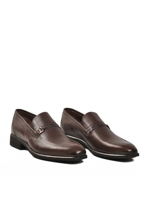 Kahve Hakiki Deri Erkek Klasik Ayakkabı 02471-26K M