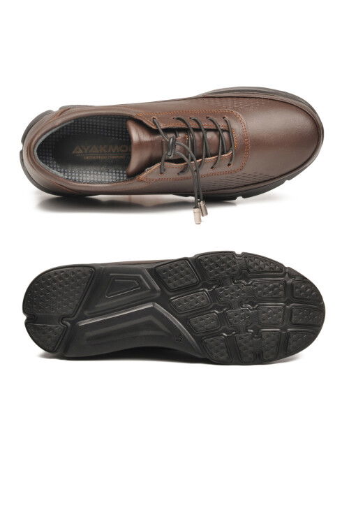 Kahve Hakiki Deri Ortopedik Kadın Casual Ayakkabı 695 Z