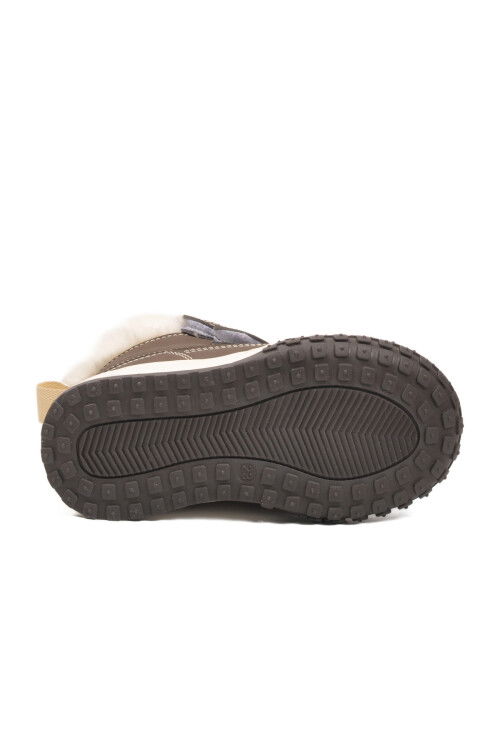 Kahve Cırtlı Kaymaz Taban Unisex Çocuk Bot Shade B