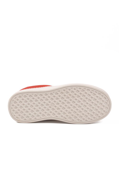 Kırmızı Hafızalı Taban Keten Bağcıklı Kadın Sneaker BNI-11241 Z