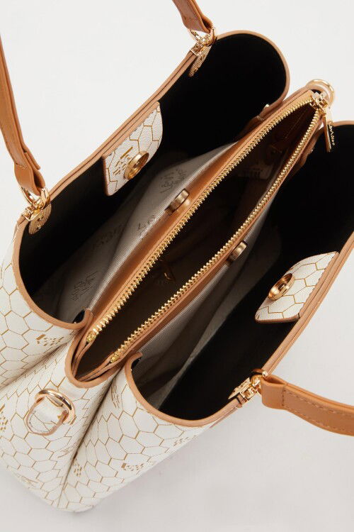 Krem Kadın El ve Omuz Çantası 930216