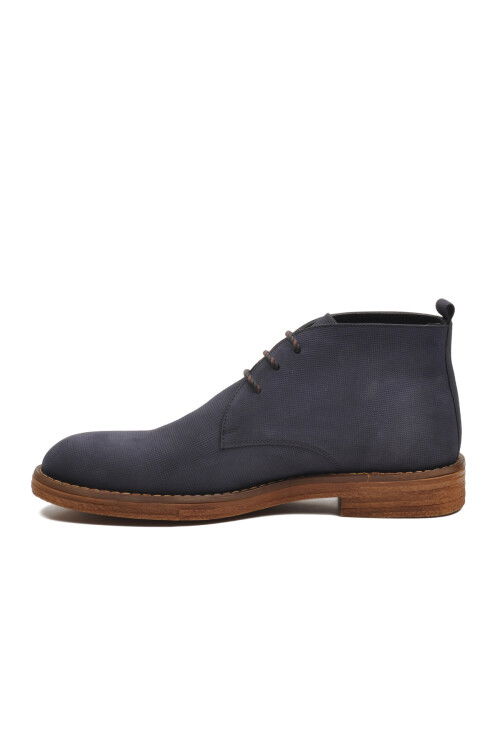 Lacivert Bağcıklı Hakiki Deri Erkek Klasik Bot Po 235 M