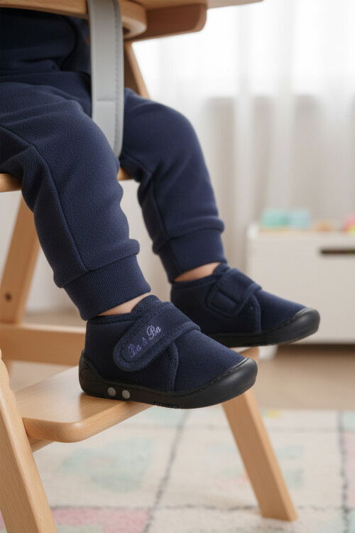 Lacivert Süet Cırtlı Bebek Panduf Ba&Ba 058989 B