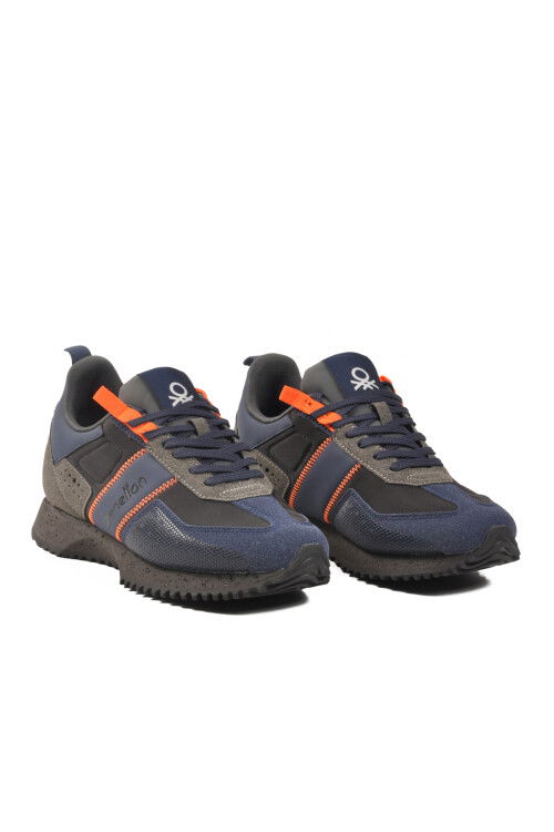 Lacivert Bağcıklı Cilt Erkek Spor Ayakkabı BNI-12114 M