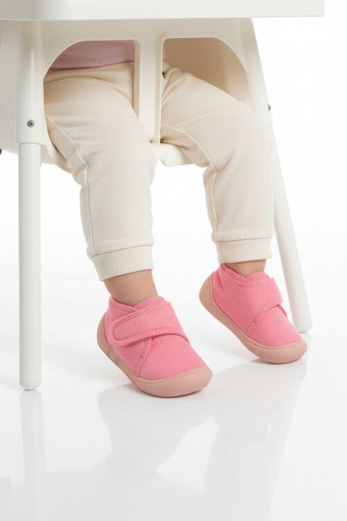 Pembe Süet Cırtlı Bebek Panduf Ba&Ba 058989 B