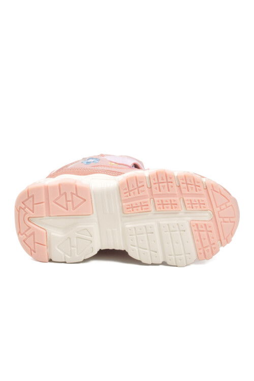 Pudra Cırtlı Desenli Kaymaz Taban Kız Çocuk Spor Ayakkabı Bella Uzun P