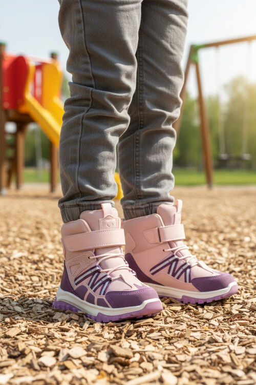 Pudra Cırtlı Kaymaz Taban Kız Çocuk Bot Hilly P