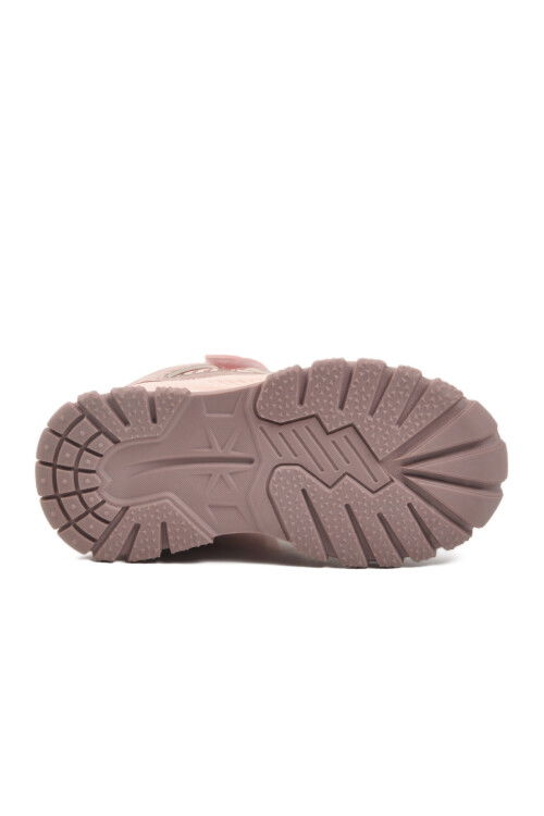 Pudra Cırtlı Hafif Esnek Kaymaz Kız Çocuk Spor Ayakkabı 22678 P