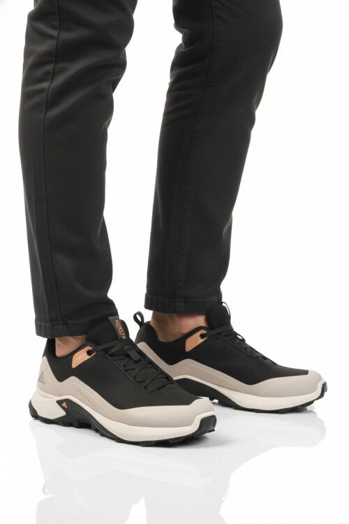 Siyah Bej Kaymaz Taban Su Geçirmez Erkek Outdoor Ayakkabı 110396A-1 M