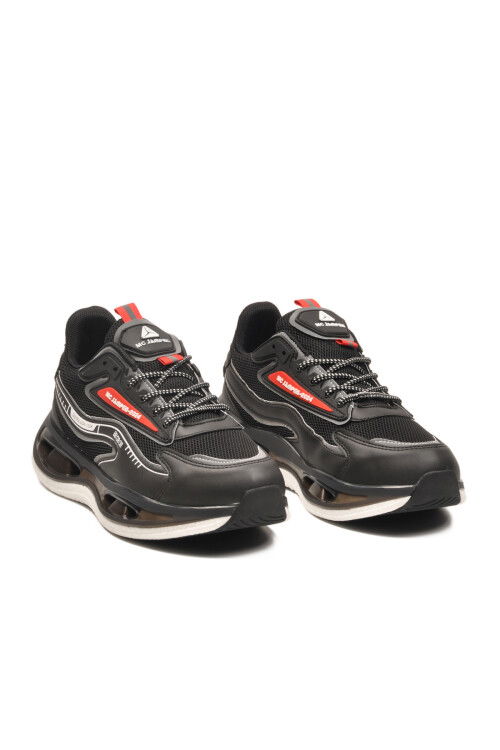 Siyah Kırmızı Fileli Hafif Esnek Erkek Spor Ayakkabı 2244 M