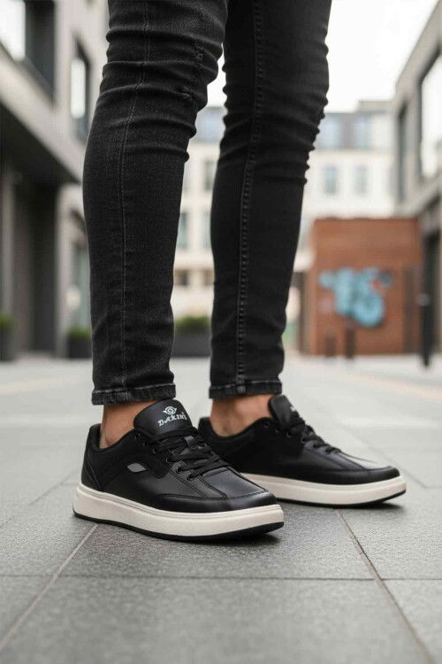 Siyah Beyaz Bağcıklı Erkek Casual Ayakkabı 508 M