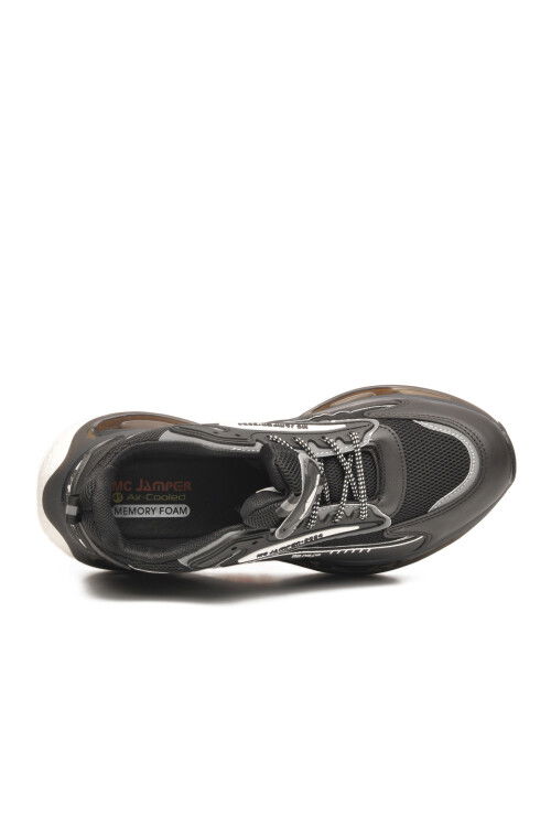 Siyah Beyaz Fileli Hafif Esnek Erkek Spor Ayakkabı 2244 M