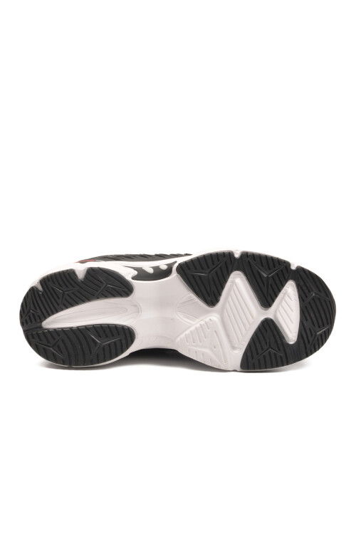 Siyah Beyaz Hafif Esnek Bağcıklı Erkek Spor Ayakkabı 2392 M