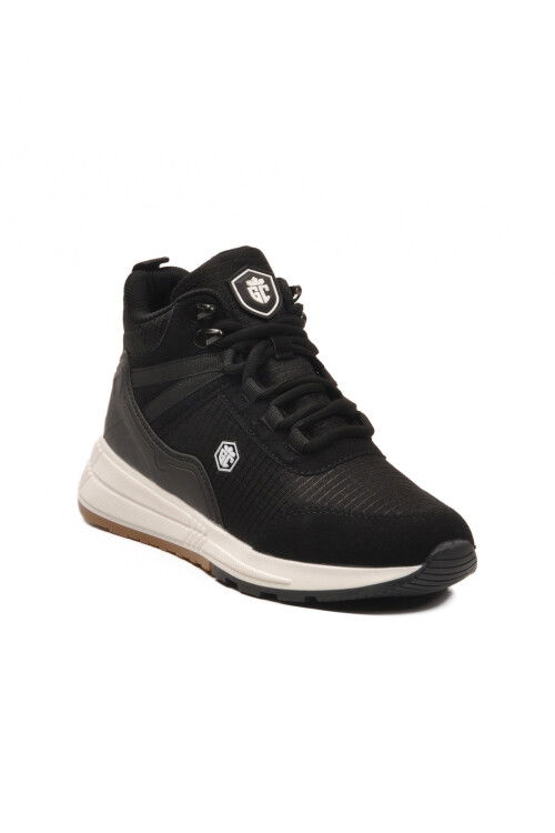 Siyah Beyaz Bilek Boy Kaymaz Bağcıklı Hafif Unisex Bot 2880 G