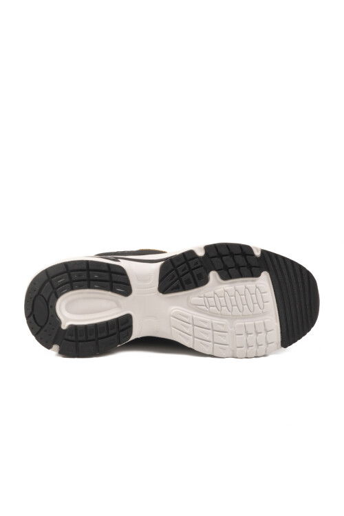 Siyah Beyaz Bağcıklı Cilt Memory Foam Erkek Spor Ayakkabı BNI-12086 M
