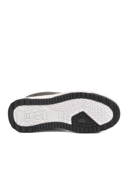 Siyah Beyaz Bağcıklı Cilt Memory Foam Unisex Spor Ayakkabı BNI-12091 G
