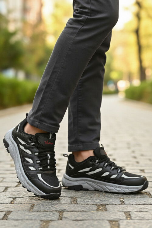 Siyah Buz Bağcıklı Kaymaz Erkek Outdoor Ayakkabı Sedona M