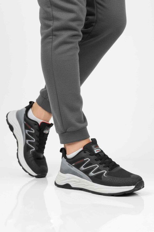 Siyah Buz Bağcıklı Erkek Spor Ayakkabı BST-2002 M