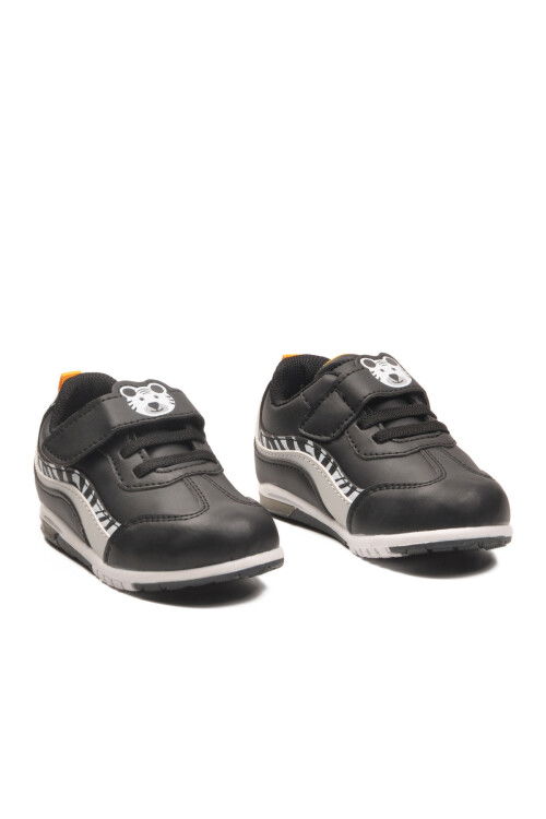 Siyah Cırtlı Hafif Erkek Bebek Spor Ayakkabı 1750 B