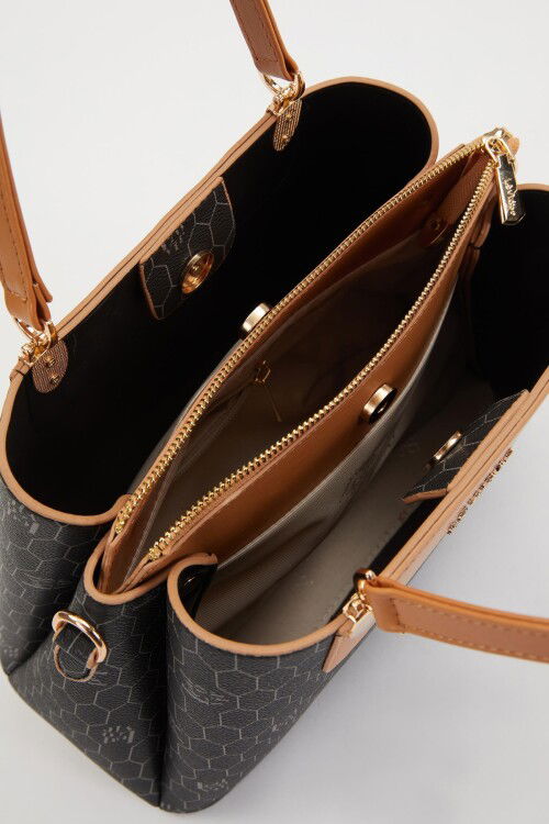 Siyah Camel Kadın El ve Omuz Çantası 930216