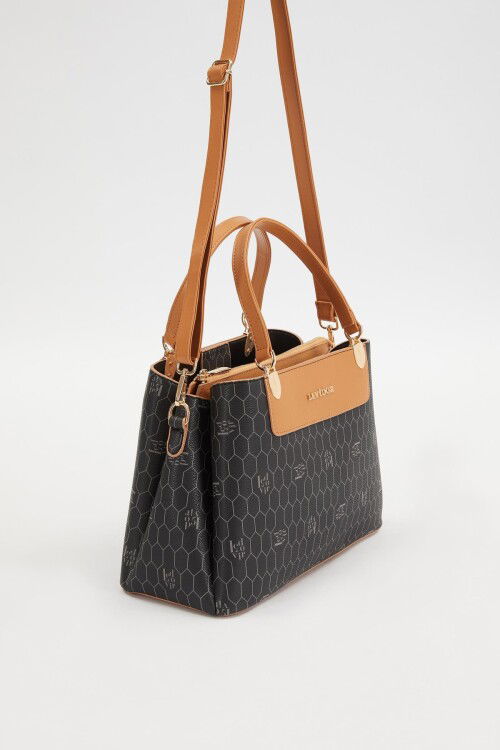 Siyah Camel Kadın El ve Omuz Çantası 930216