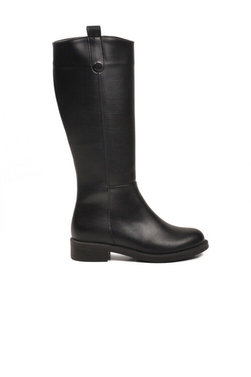 Siyah Cilt İçi Polarlı Fermuarlı Kadın Çizme 224578 Z