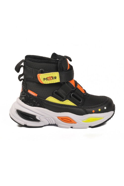 Siyah Cırlı İçi Kürklü Kaymaz Soğuğa Dirençli Erkek Çocuk Bot 2087 P