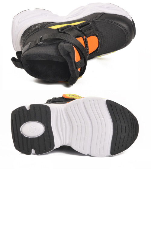 Siyah Cırlı İçi Kürklü Kaymaz Soğuğa Dirençli Erkek Çocuk Bot 2087 P