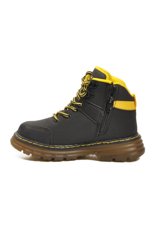 Black Zippered Unisex Kids Boots Cane F